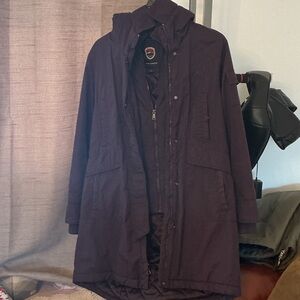 Women Deep Purple parka coat